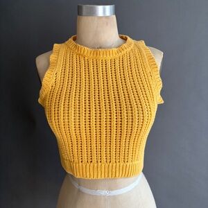 Levi's Mustard Yellow Ribbed Cropped Tank